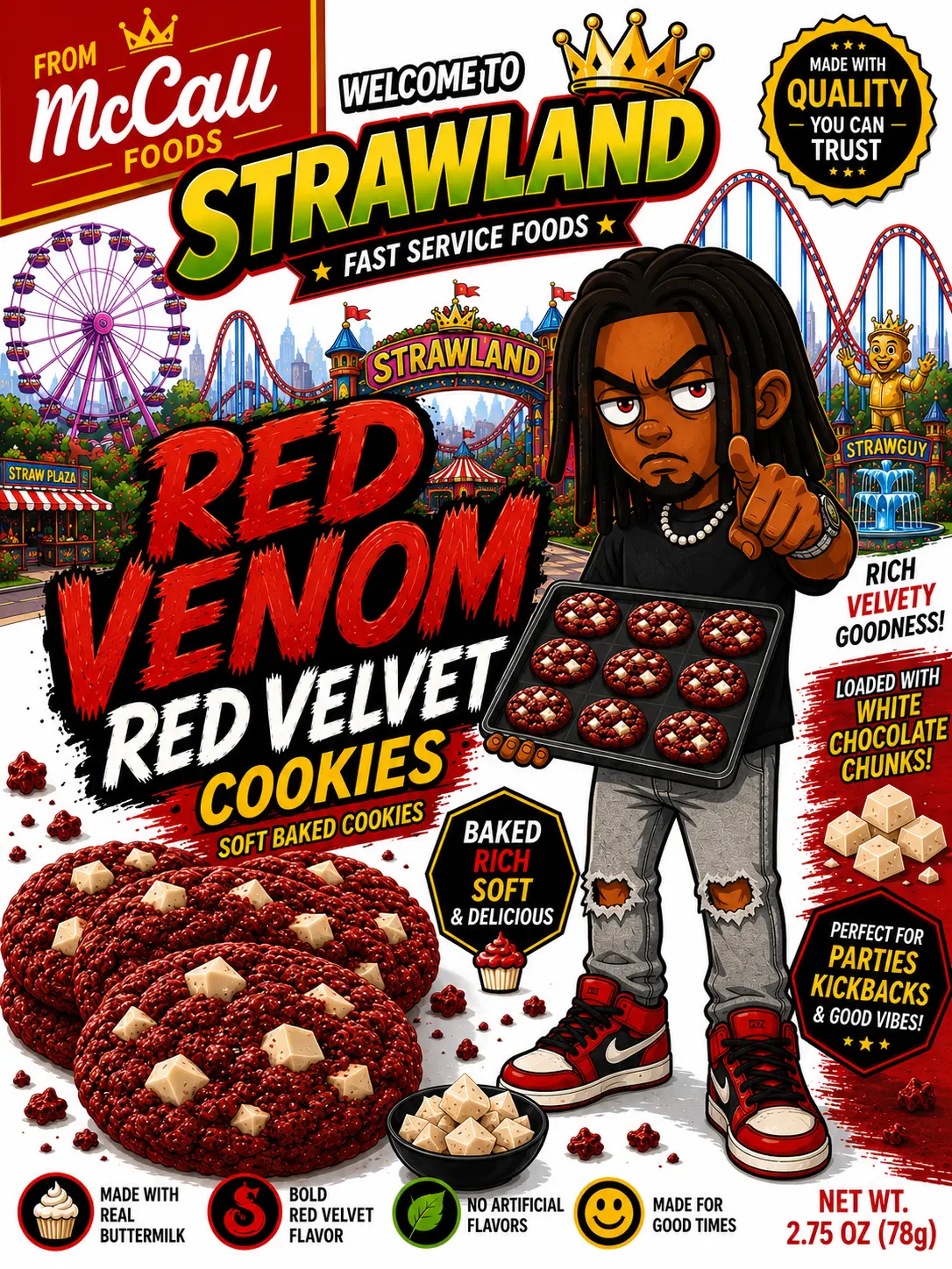 RED VENOM RED VELVET cookie package
