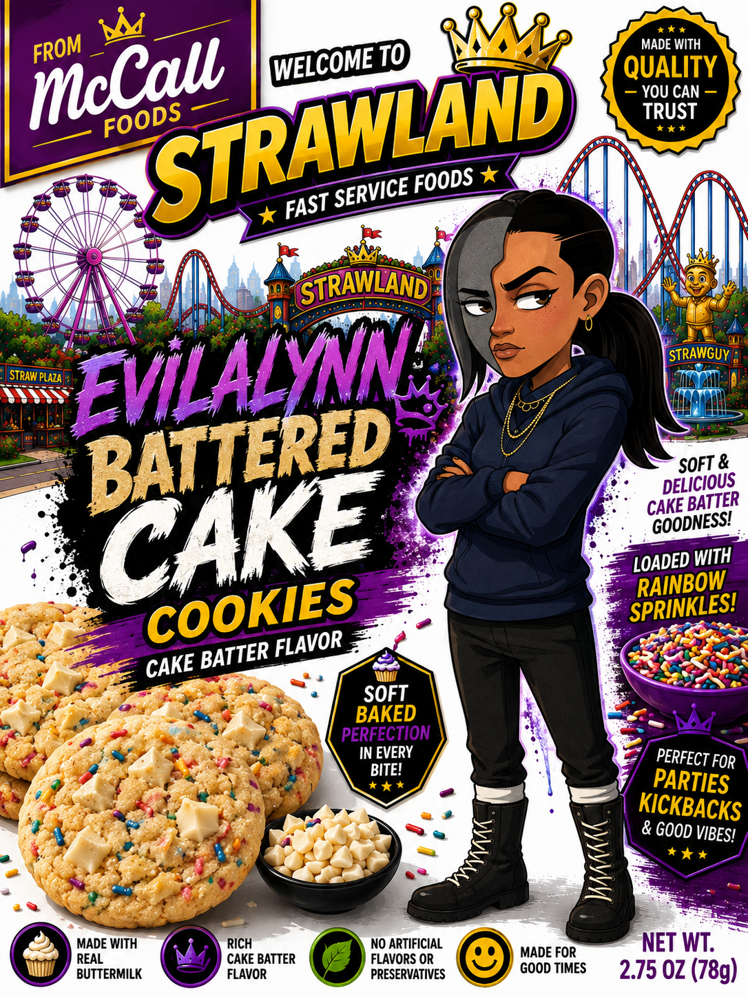 EVILALYNN BATTERED CAKE CAKE BATTER COOKIES cookie package