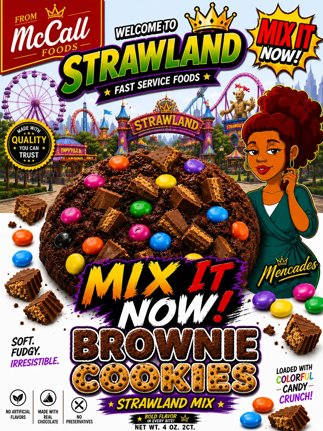 MERCADES MIX IT NOW BROWNIE STRAWLAND MIX cookie package