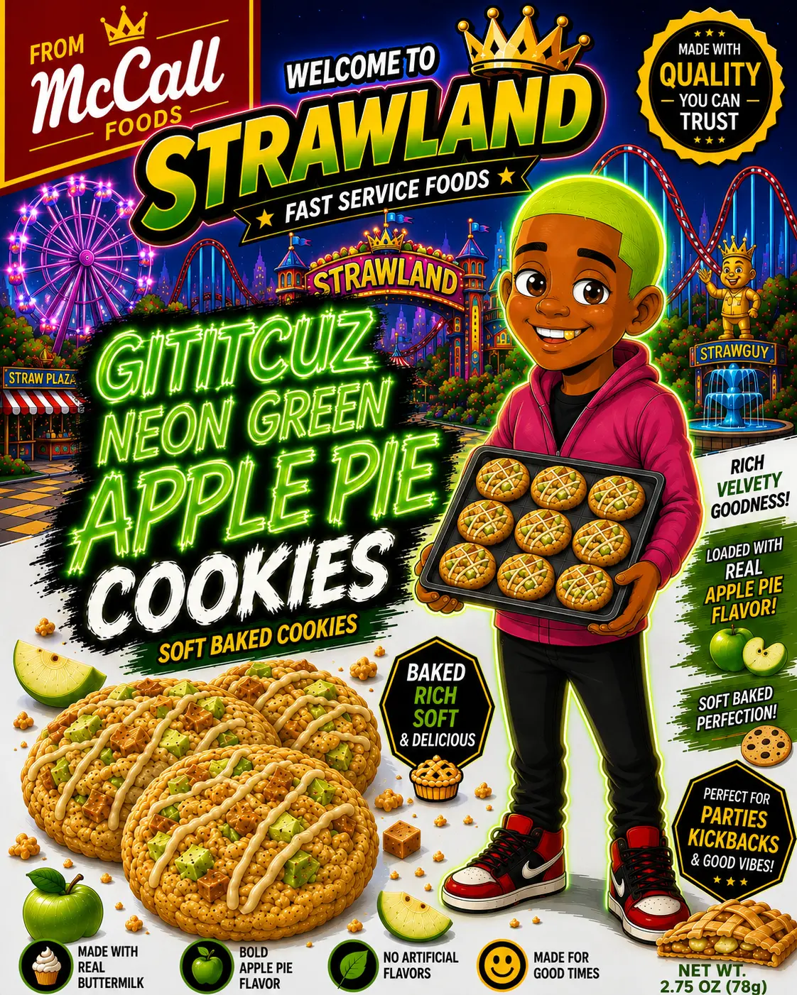GITITCUZ NEON GREEN APPLE PIE cookie package
