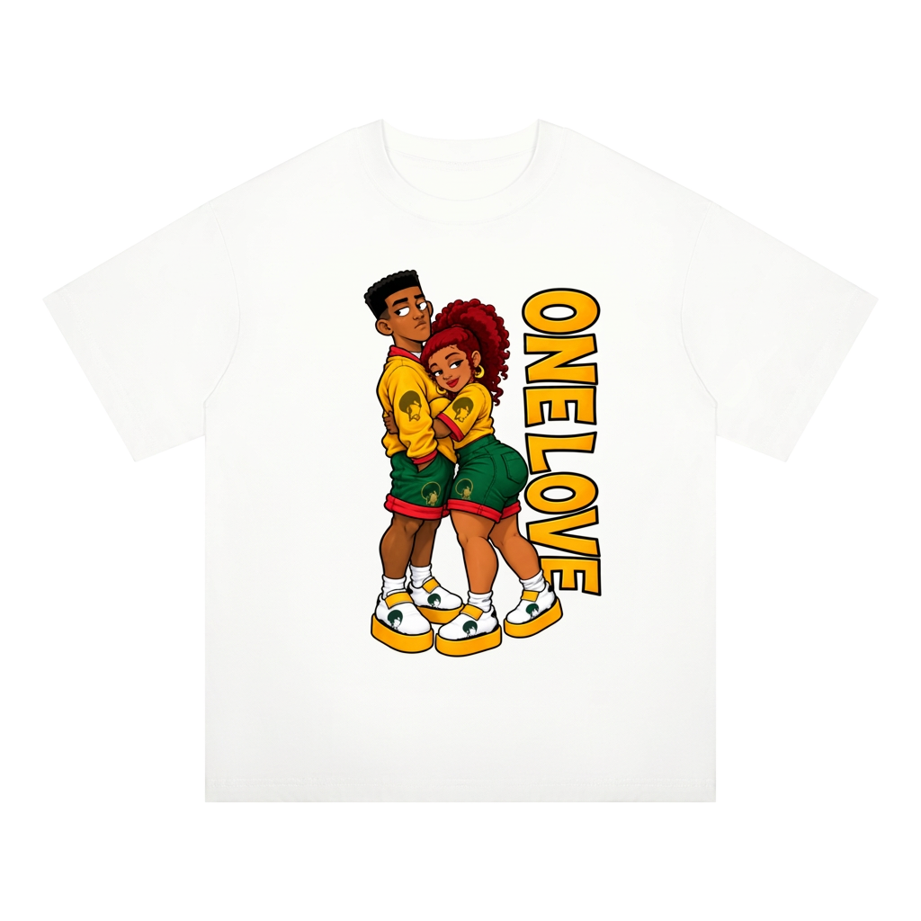 Welcome to Strawland 90s edition One Love oversized drop shoulder T-shirt